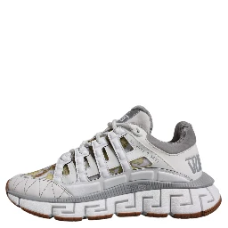White Trigreca Barocco Print Low Top Sneakers Shoes
