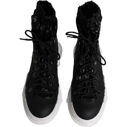 Black Nylon Galileo High Top Sneakers Shoes