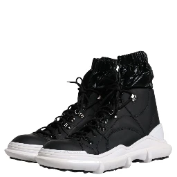 Black Nylon Galileo High Top Sneakers Shoes