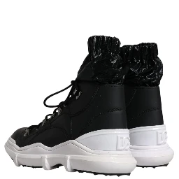 Black Nylon Galileo High Top Sneakers Shoes