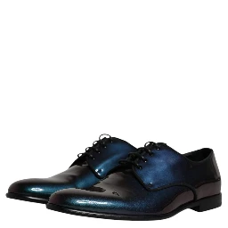 Peacock Patent Leather Derby Men Dress Shoes