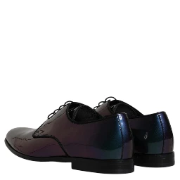 Peacock Patent Leather Derby Men Dress Shoes