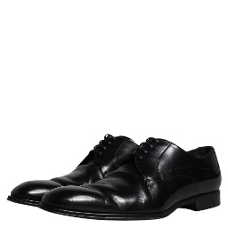 Black Leather Derby Formal Men Dress Shoes