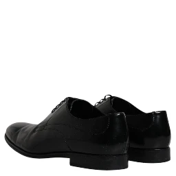 Black Leather Derby Formal Men Dress Shoes