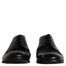 Black Leather Derby Formal Men Dress Shoes