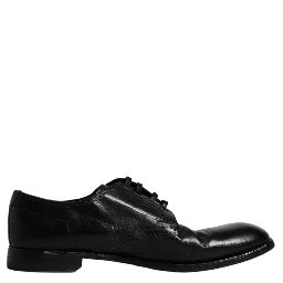 Black Leather Derby Formal Men Dress Shoes