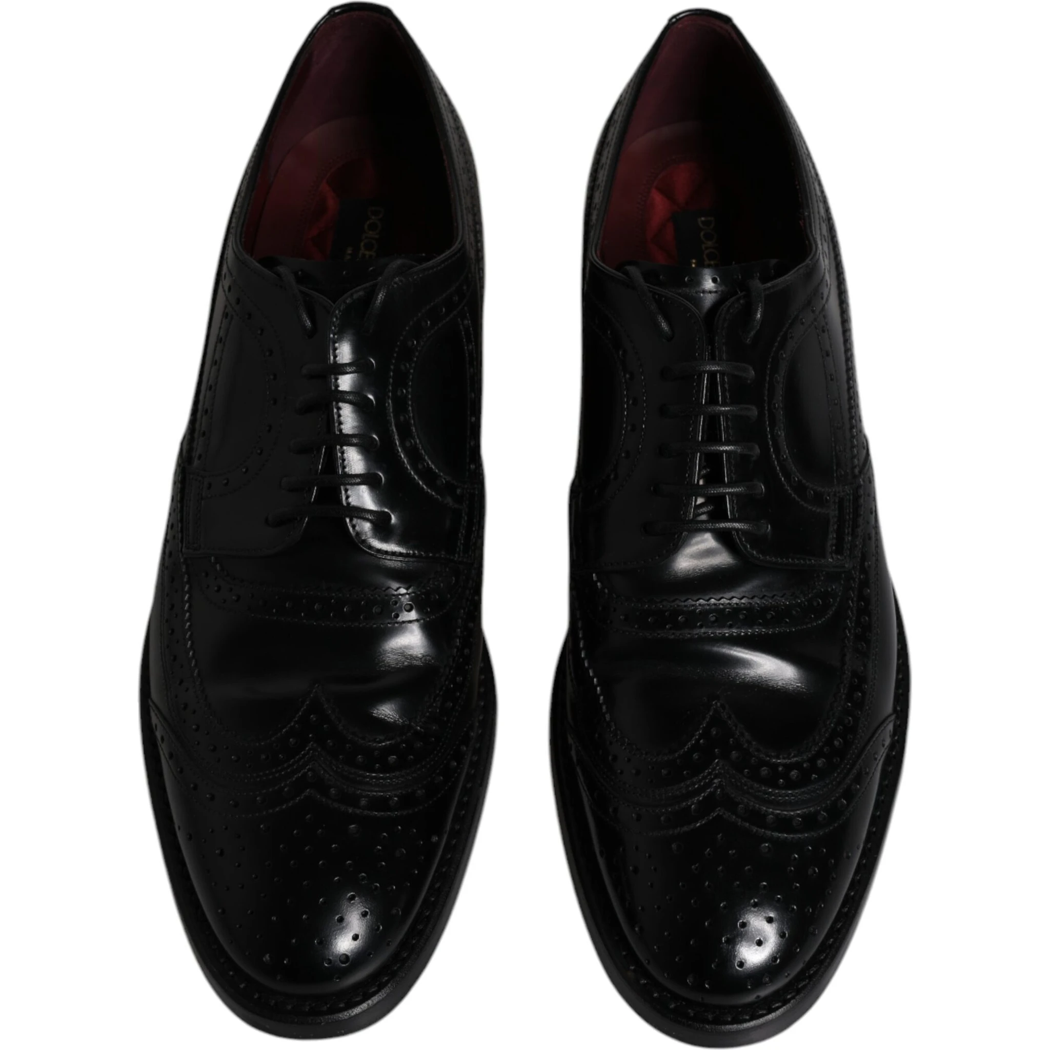 Black Leather Derby Wingtip Formal Shoes