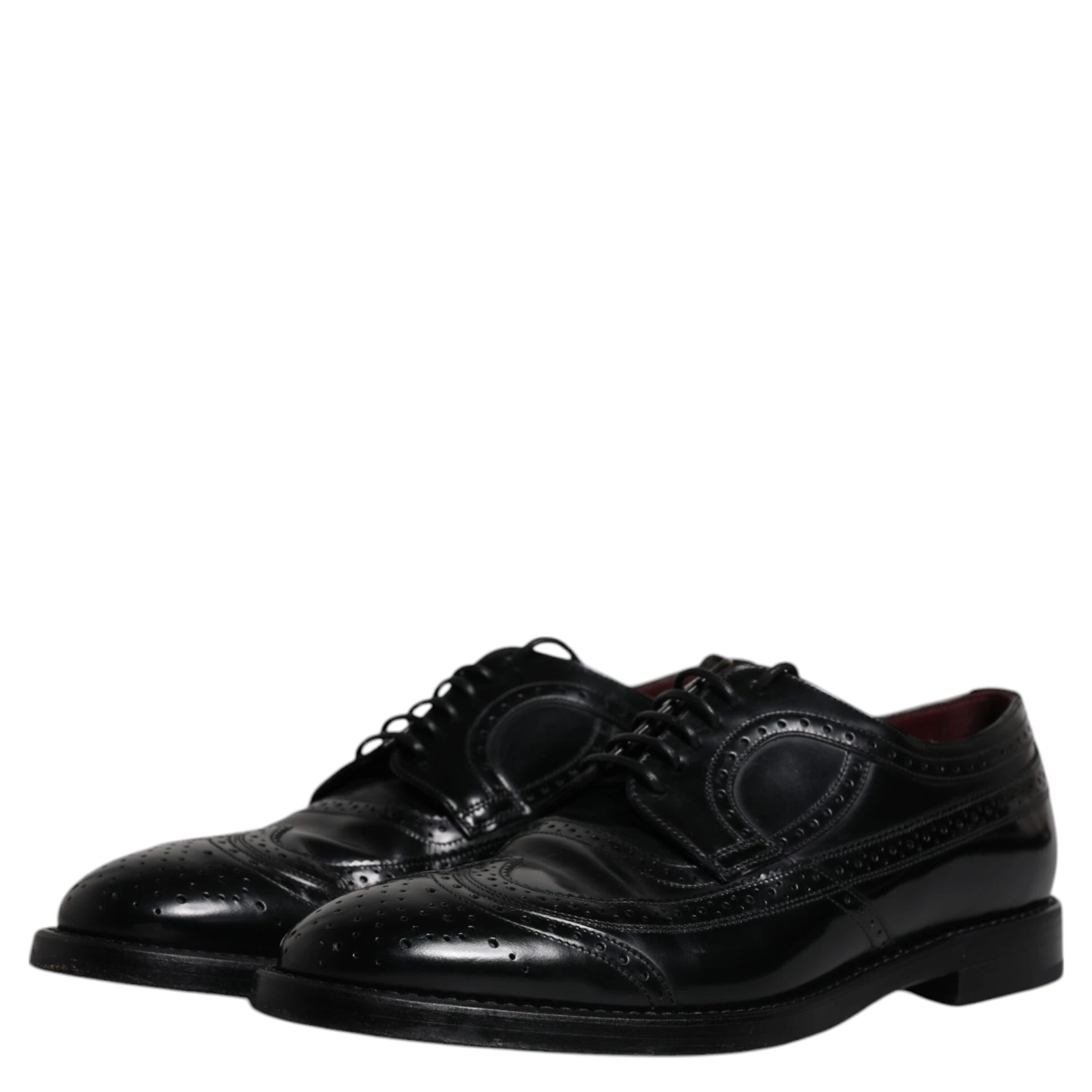Black Leather Derby Wingtip Formal Shoes