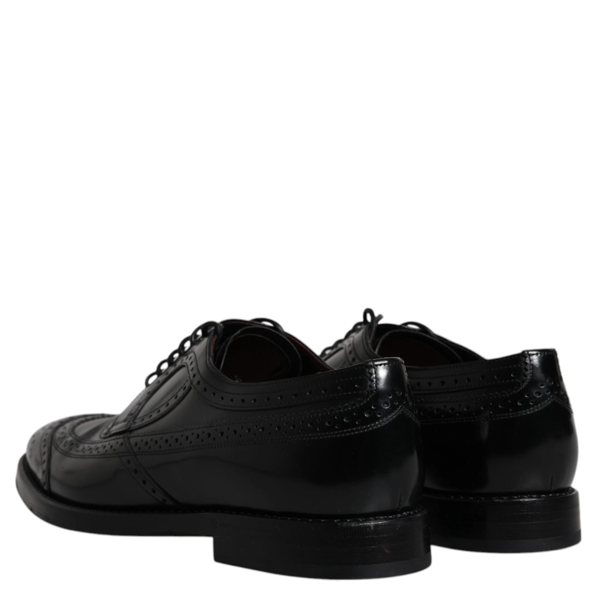 Black Leather Derby Wingtip Formal Shoes
