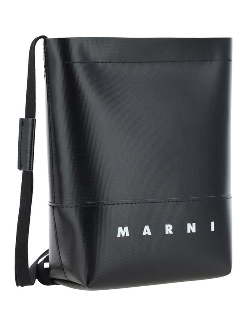 Black Polyester Shoulder Bag