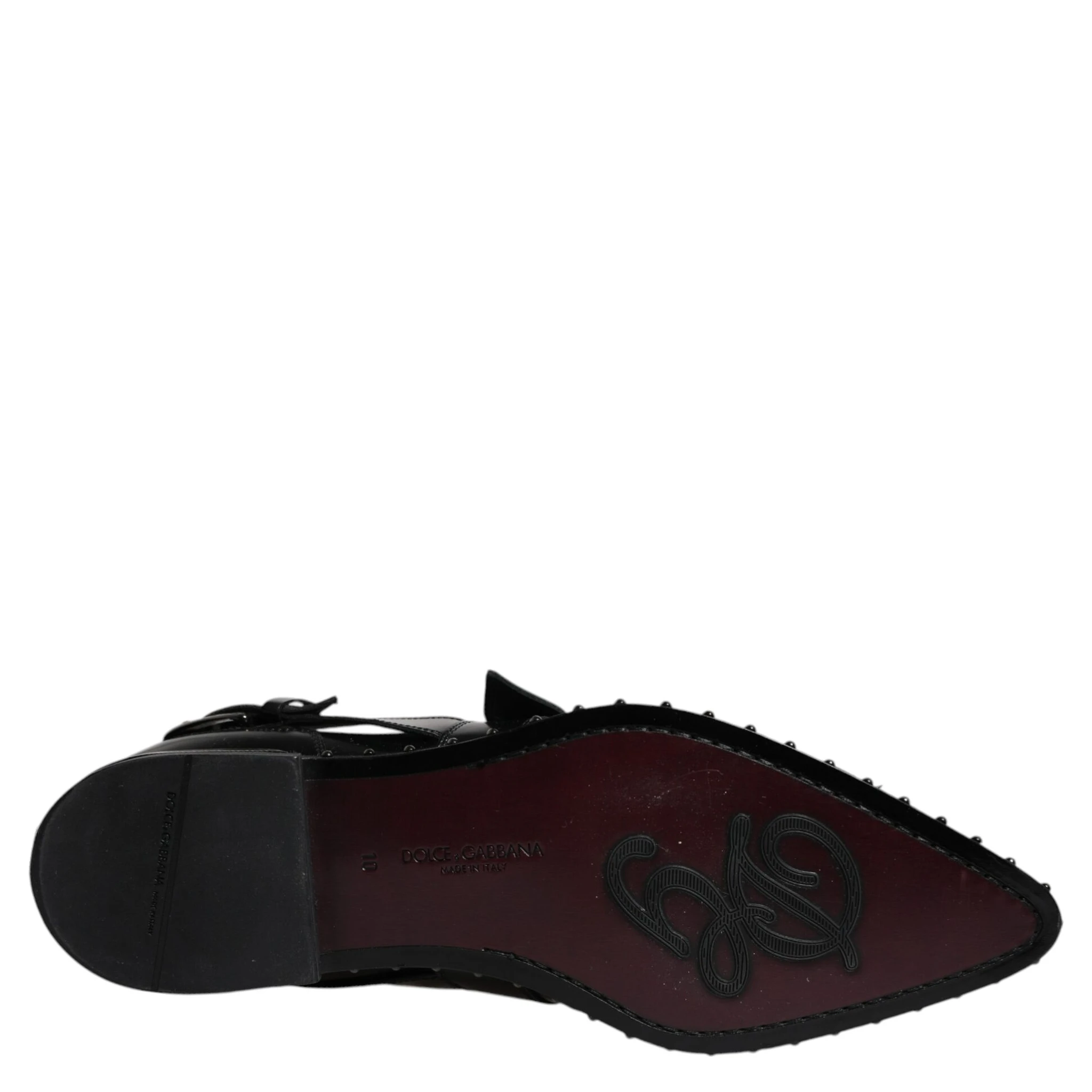 Black Embellished Derby Monk Strap Shoes