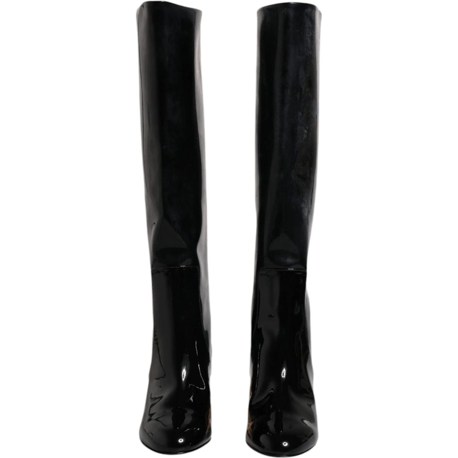 Black Patent Leather Vally High Boots Shoes
