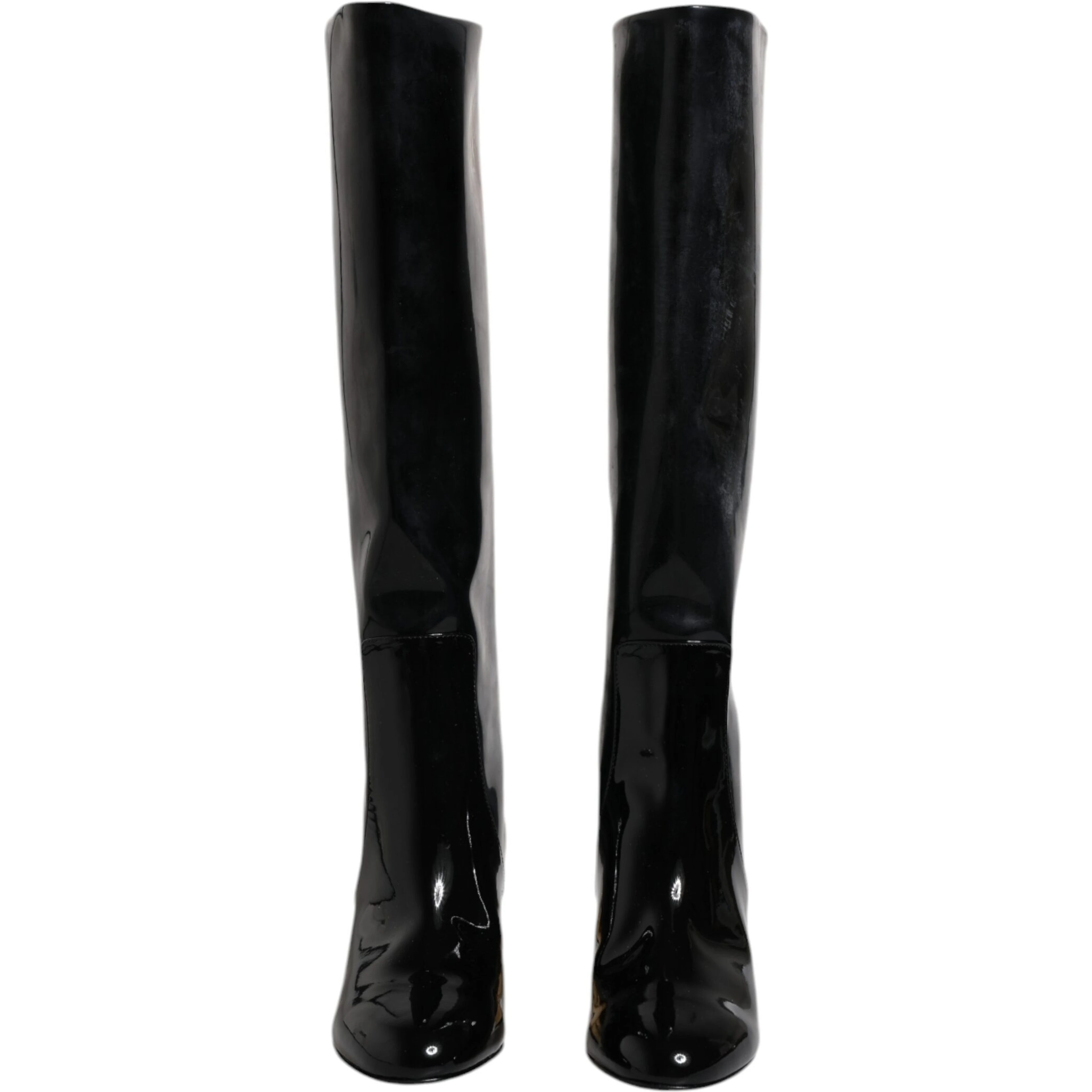 Black Patent Leather Vally High Boots Shoes