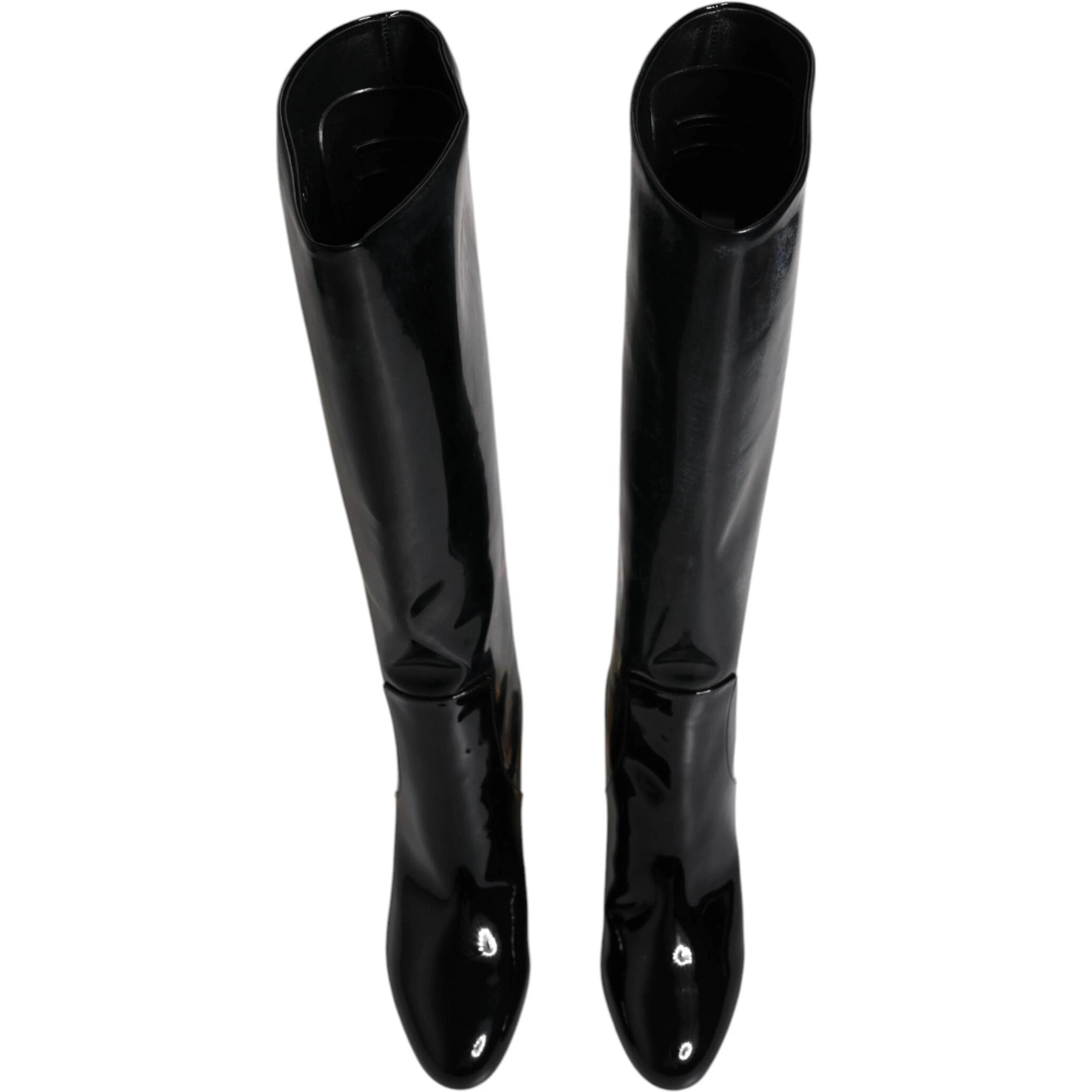 Black Patent Leather Vally High Boots Shoes