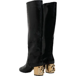 Black Patent Leather Vally High Boots Shoes