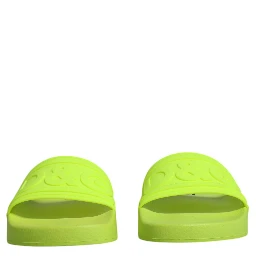 Green Rubber Slides Sandals Beachwear Shoes