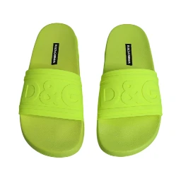 Green Rubber Slides Sandals Beachwear Shoes