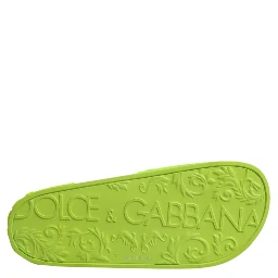 Green Rubber Slides Sandals Beachwear Shoes