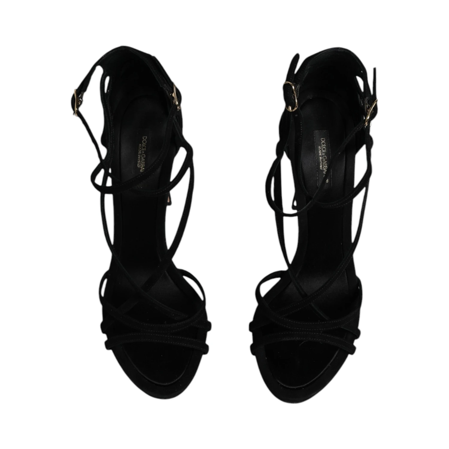 Black Suede Ankle Strap Heels Sandals Shoes