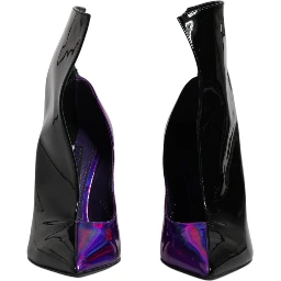 Purple Black Pointed Ankle Boots Shoes