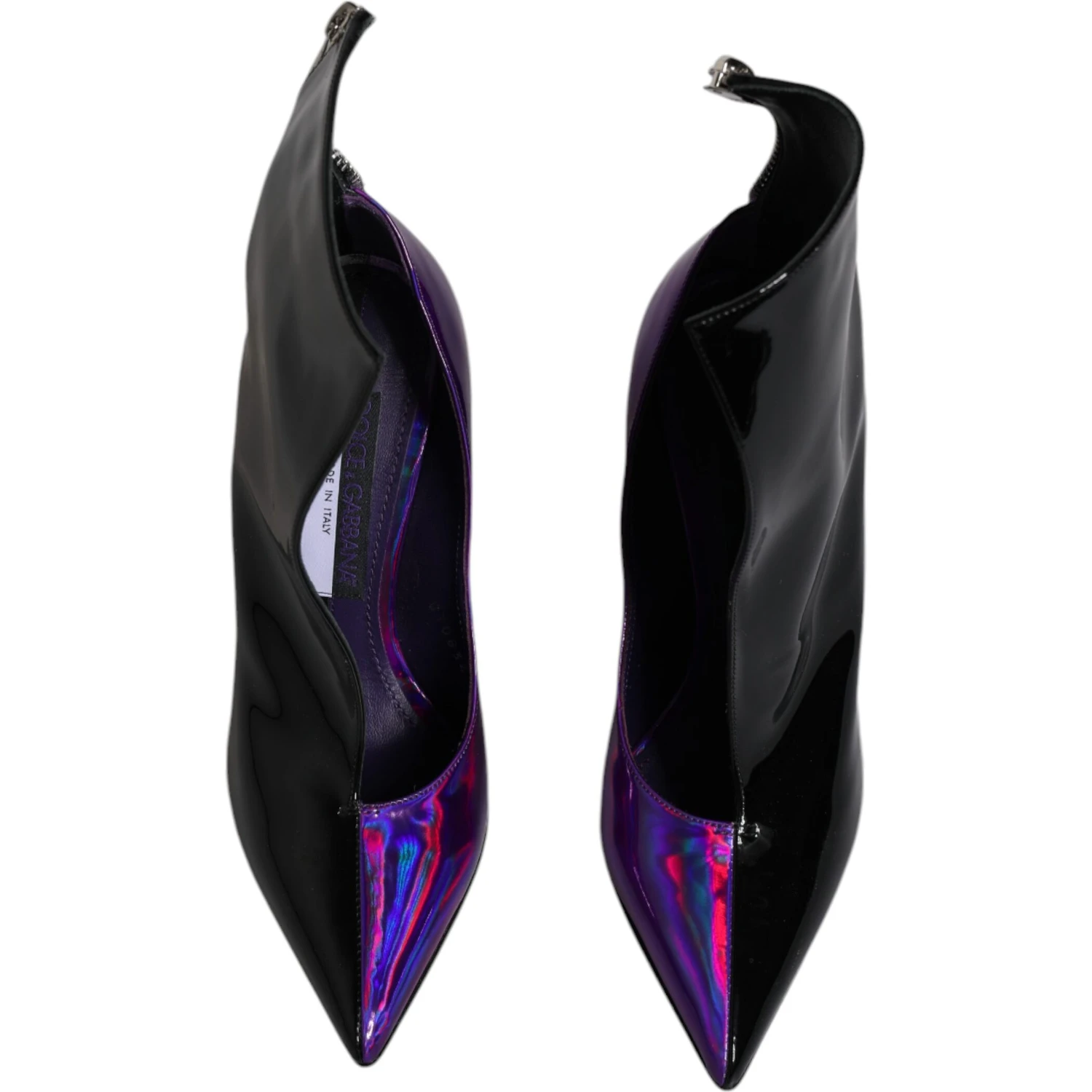 Purple Black Pointed Ankle Boots Shoes