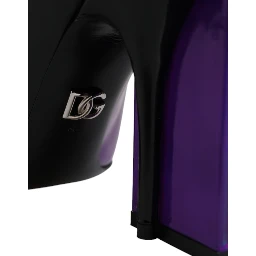 Purple Black Pointed Ankle Boots Shoes