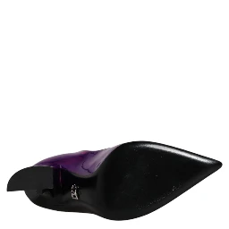 Purple Black Pointed Ankle Boots Shoes