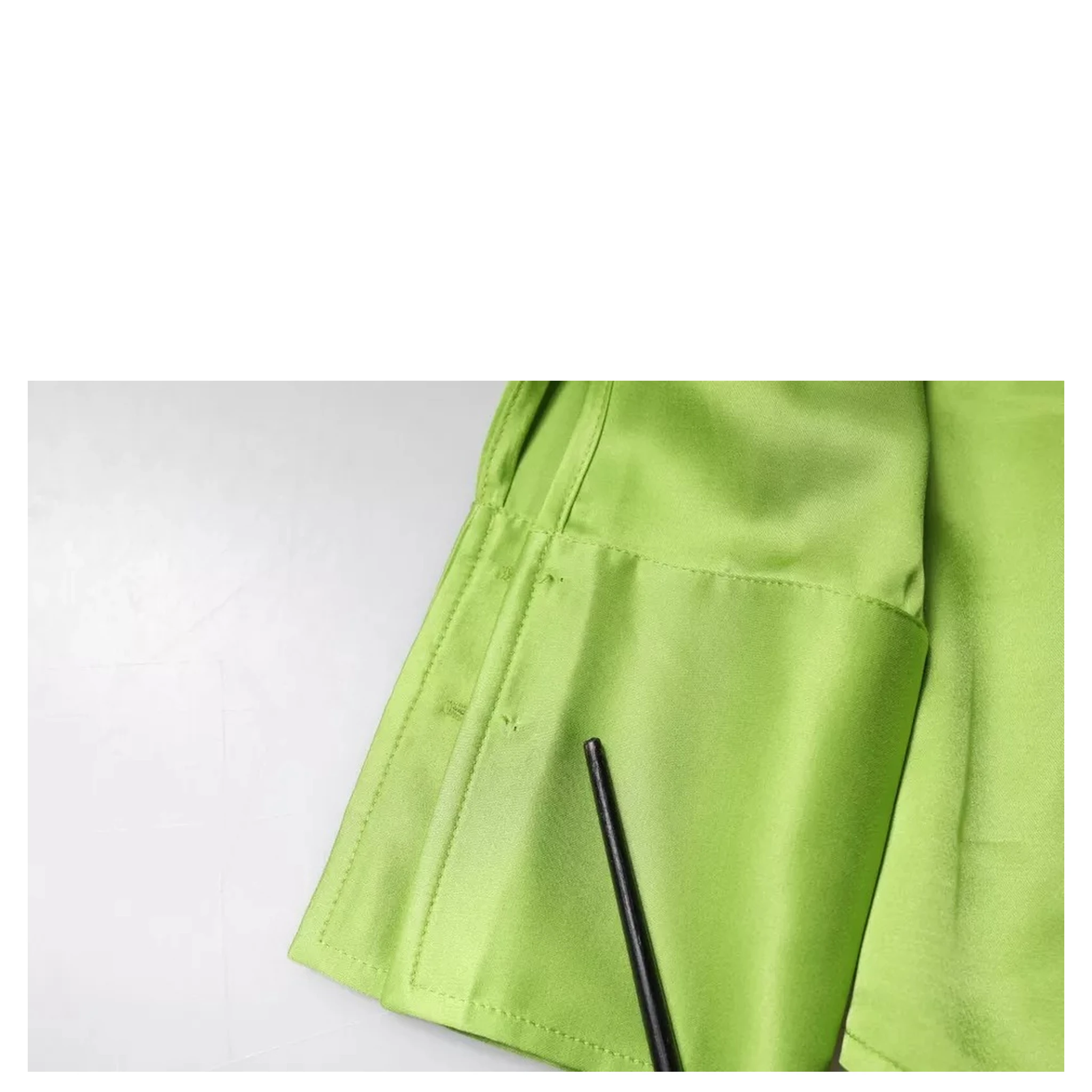 Green Viscose Long Sleeves Collared Blouse Top