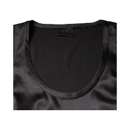 Black Silk Blend Sleeveless Tank Top