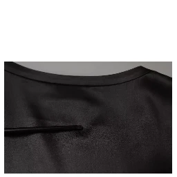 Black Silk Blend Sleeveless Tank Top