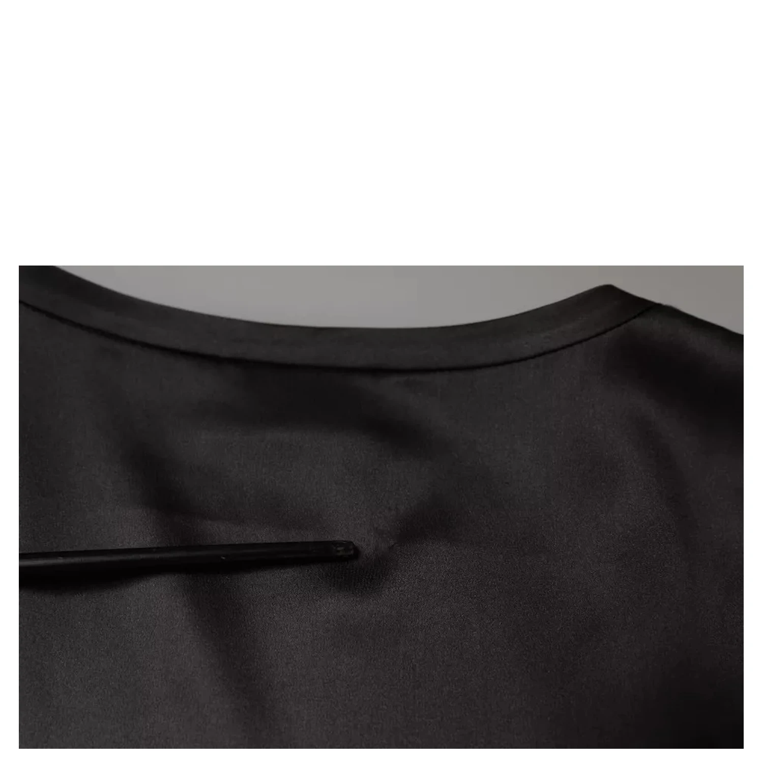 Black Silk Blend Sleeveless Tank Top