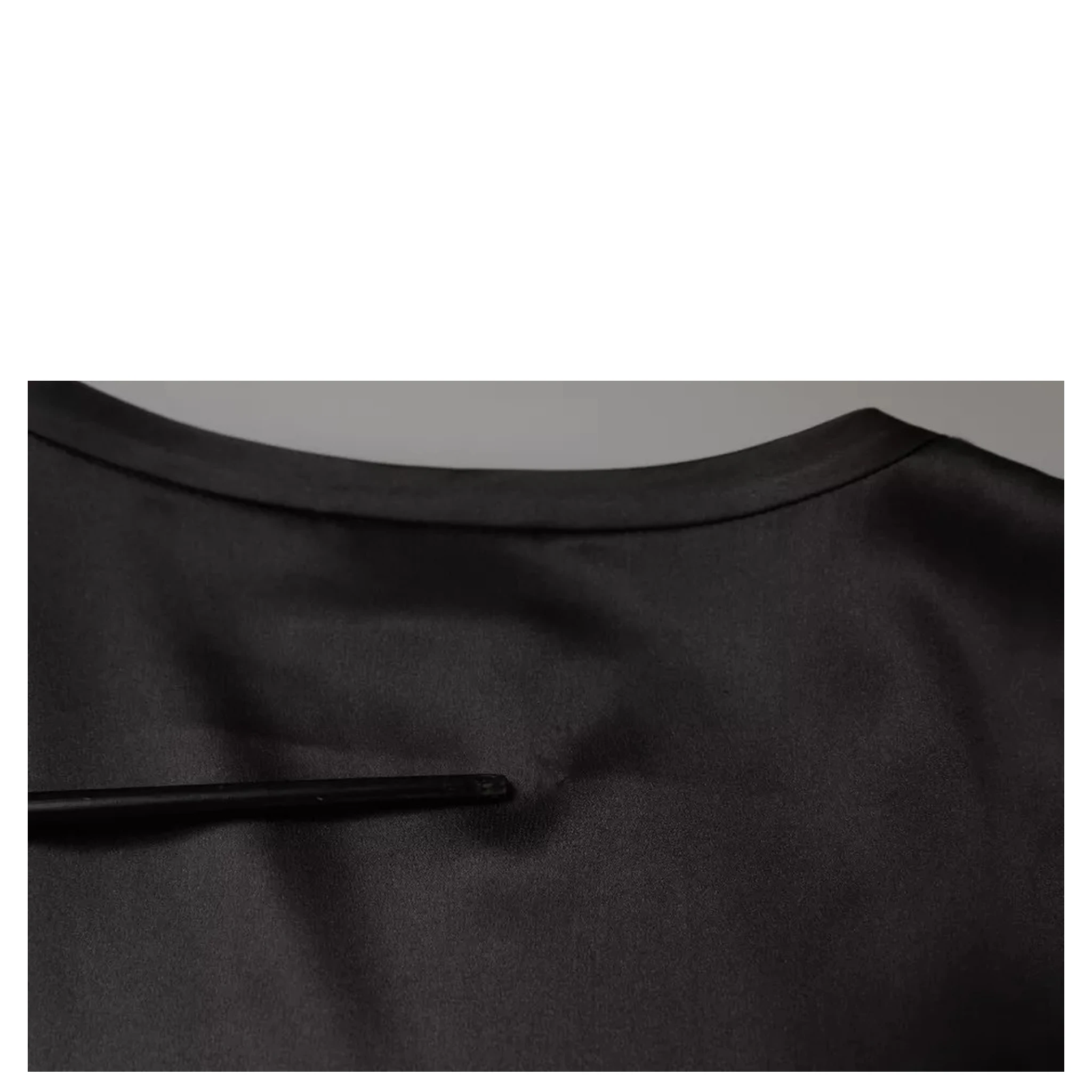 Black Silk Blend Sleeveless Tank Top