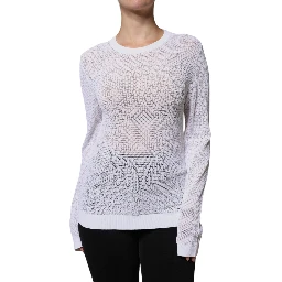 White Mesh See Through Long Sleeves Top