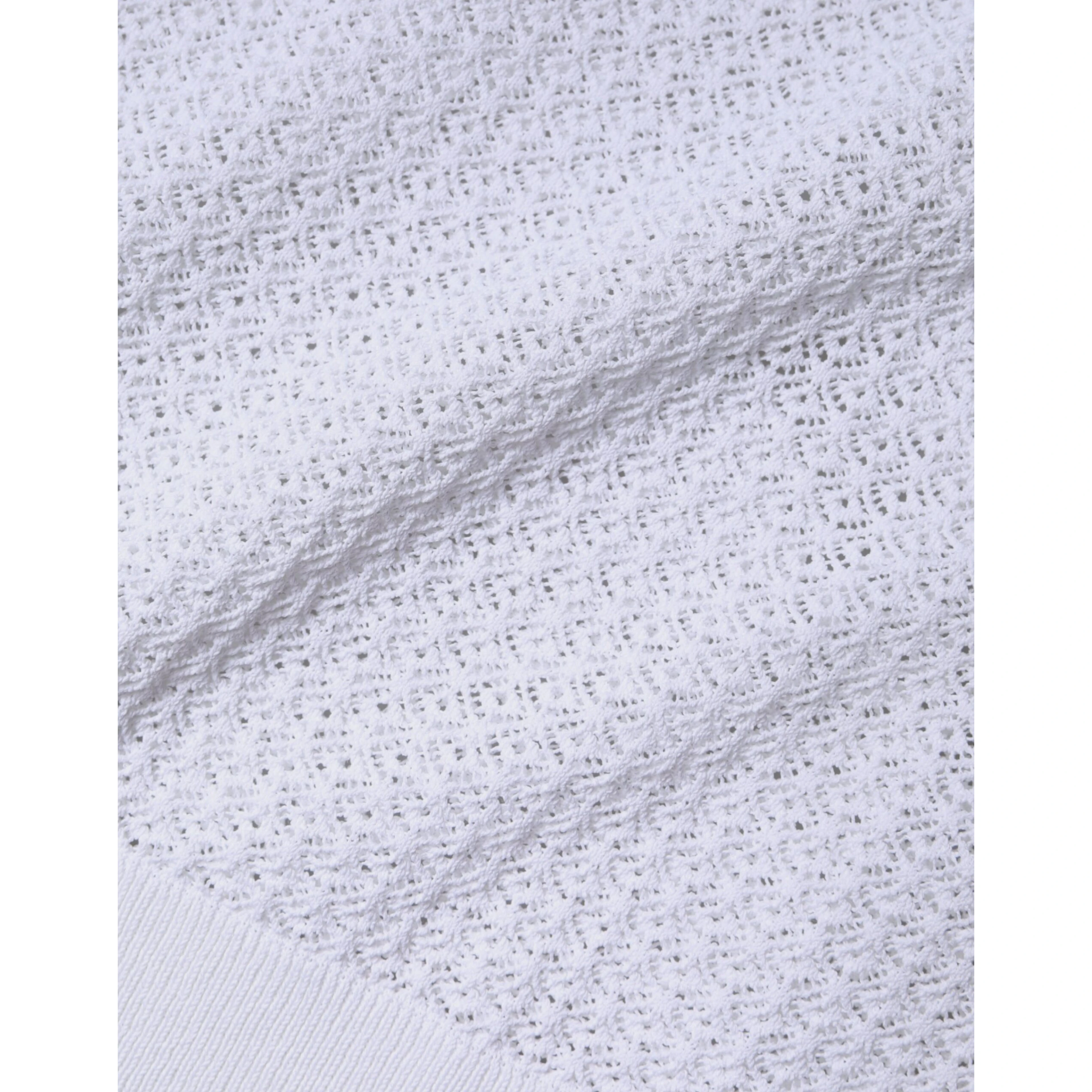 White Mesh See Through Long Sleeves Top