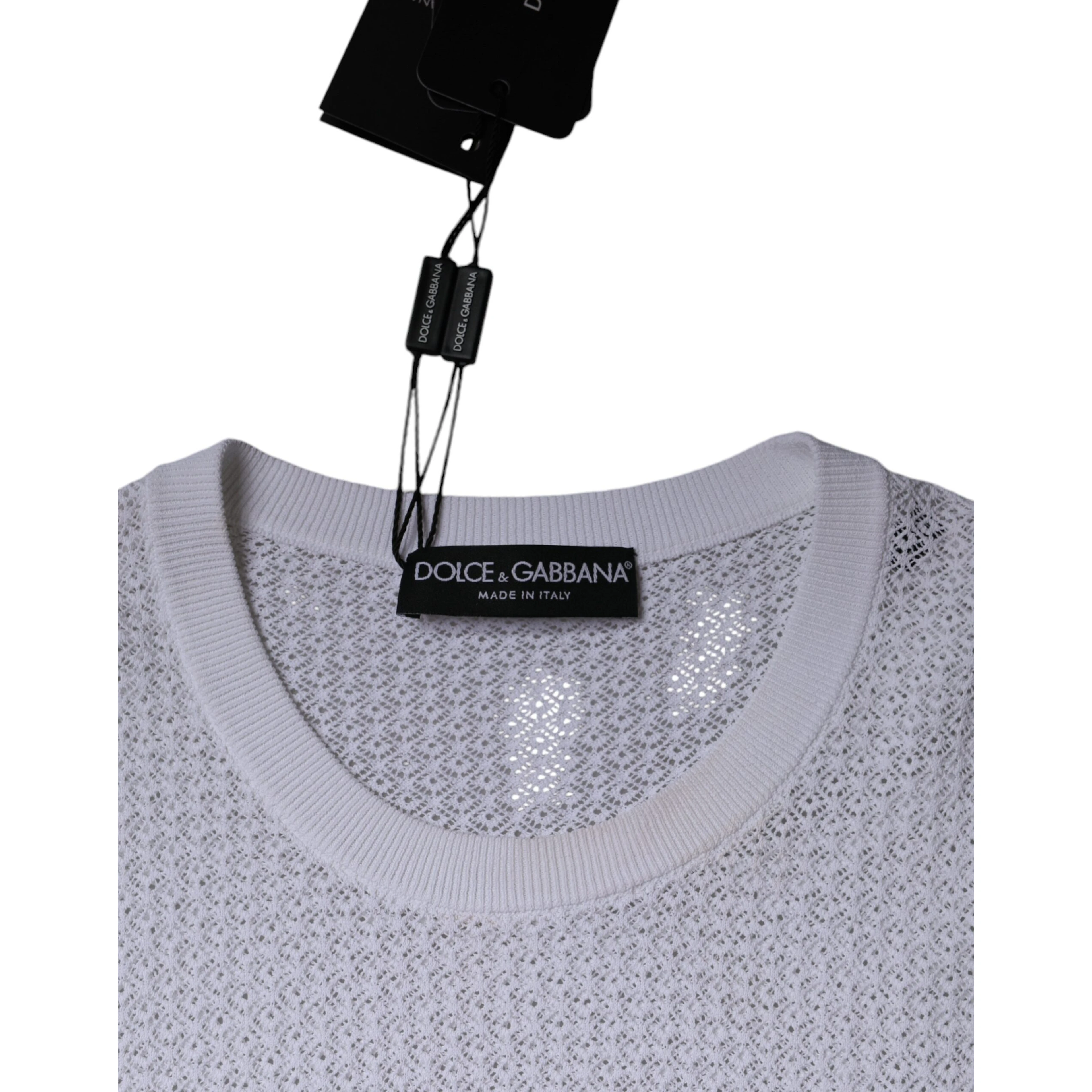 White Mesh See Through Long Sleeves Top