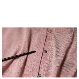 Pink Wool Knit Button Down Cardigan Sweater