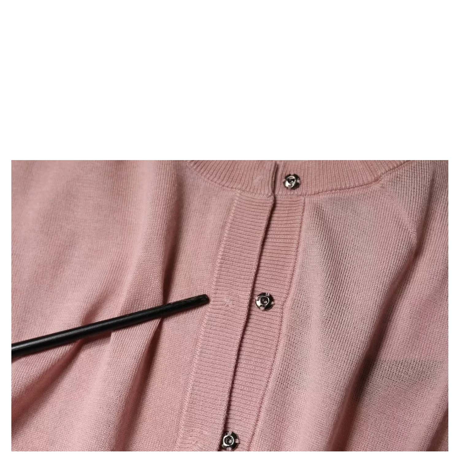 Pink Wool Knit Button Down Cardigan Sweater