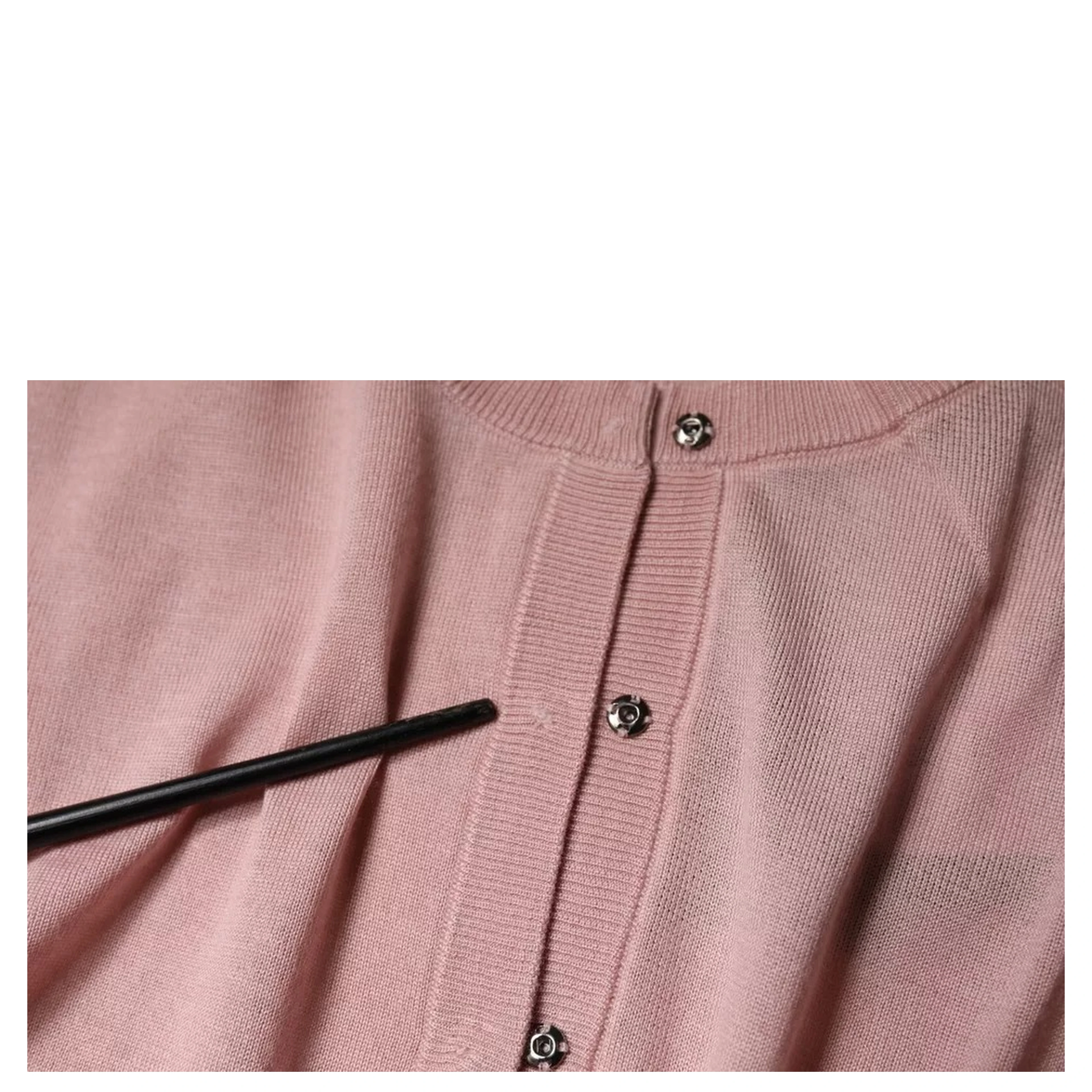 Pink Wool Knit Button Down Cardigan Sweater