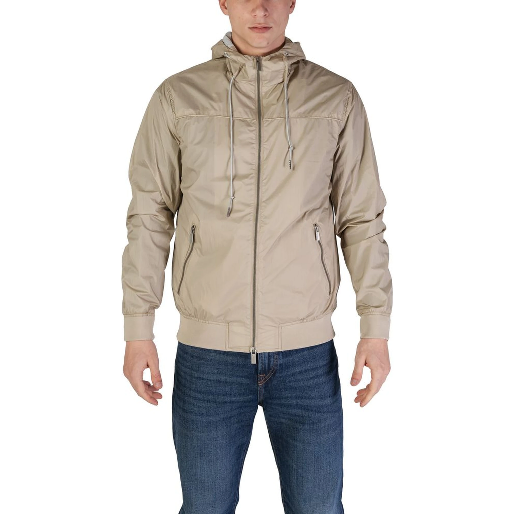 Beige Nylon Shell Jacket