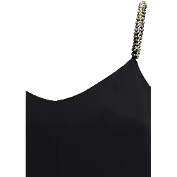 Black Polyester Casual Dress