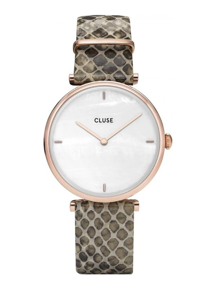 Beige Leather Dress Watch