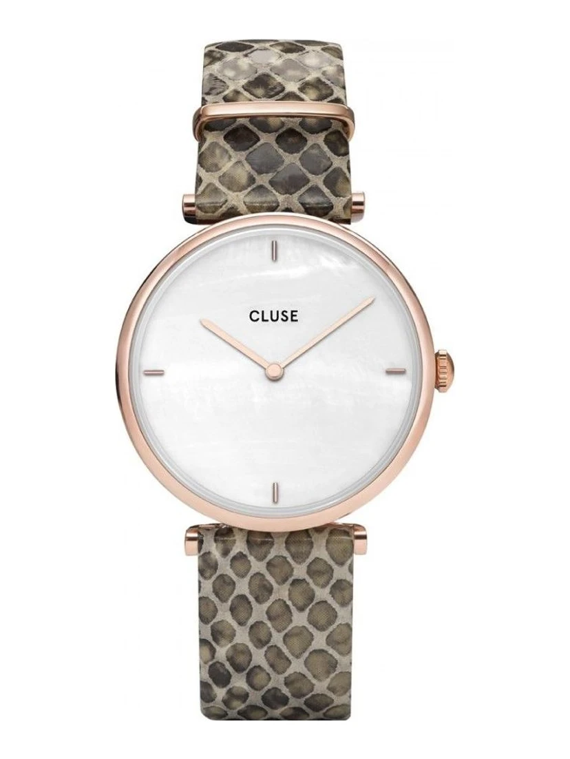 Beige Leather Dress Watch