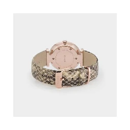 Beige Leather Dress Watch