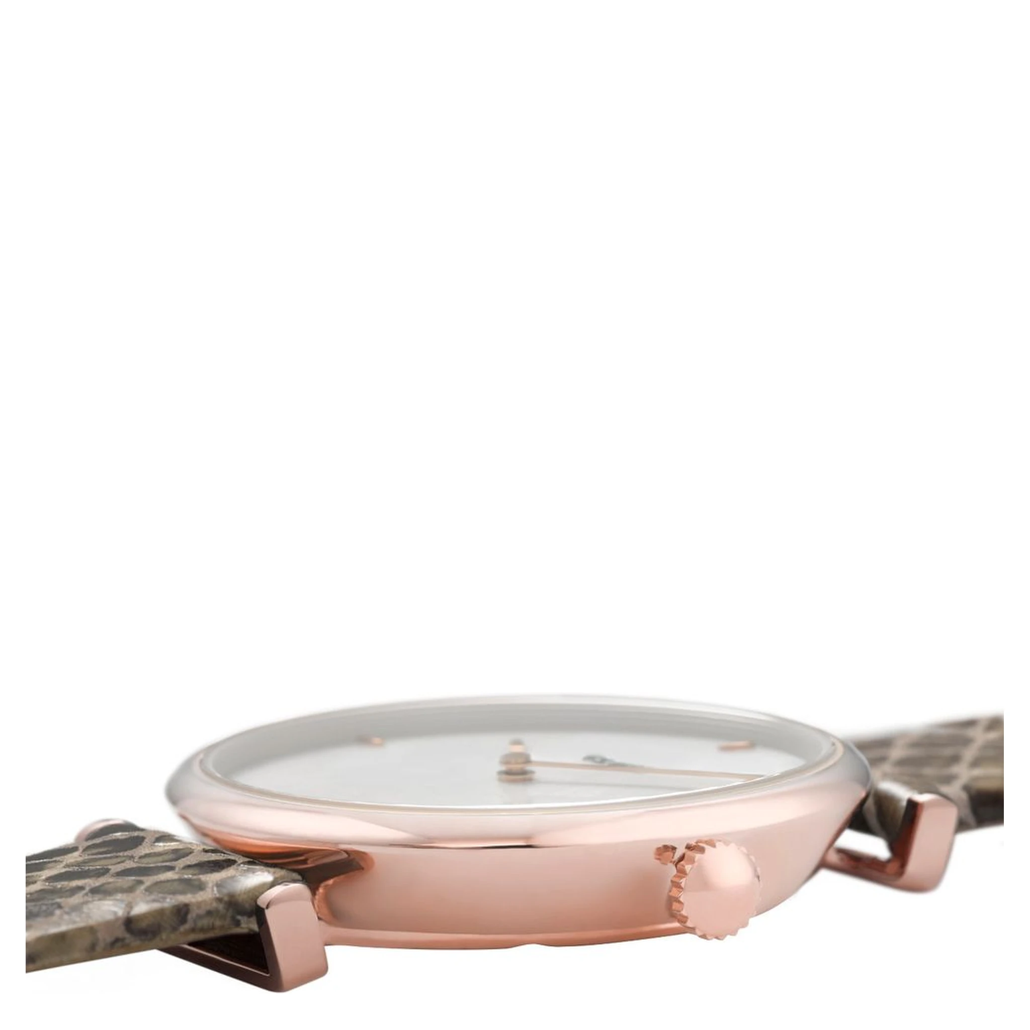 Beige Leather Dress Watch