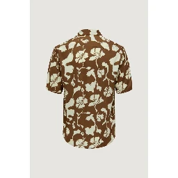 Brown Viscose Shortsleeve Shirt