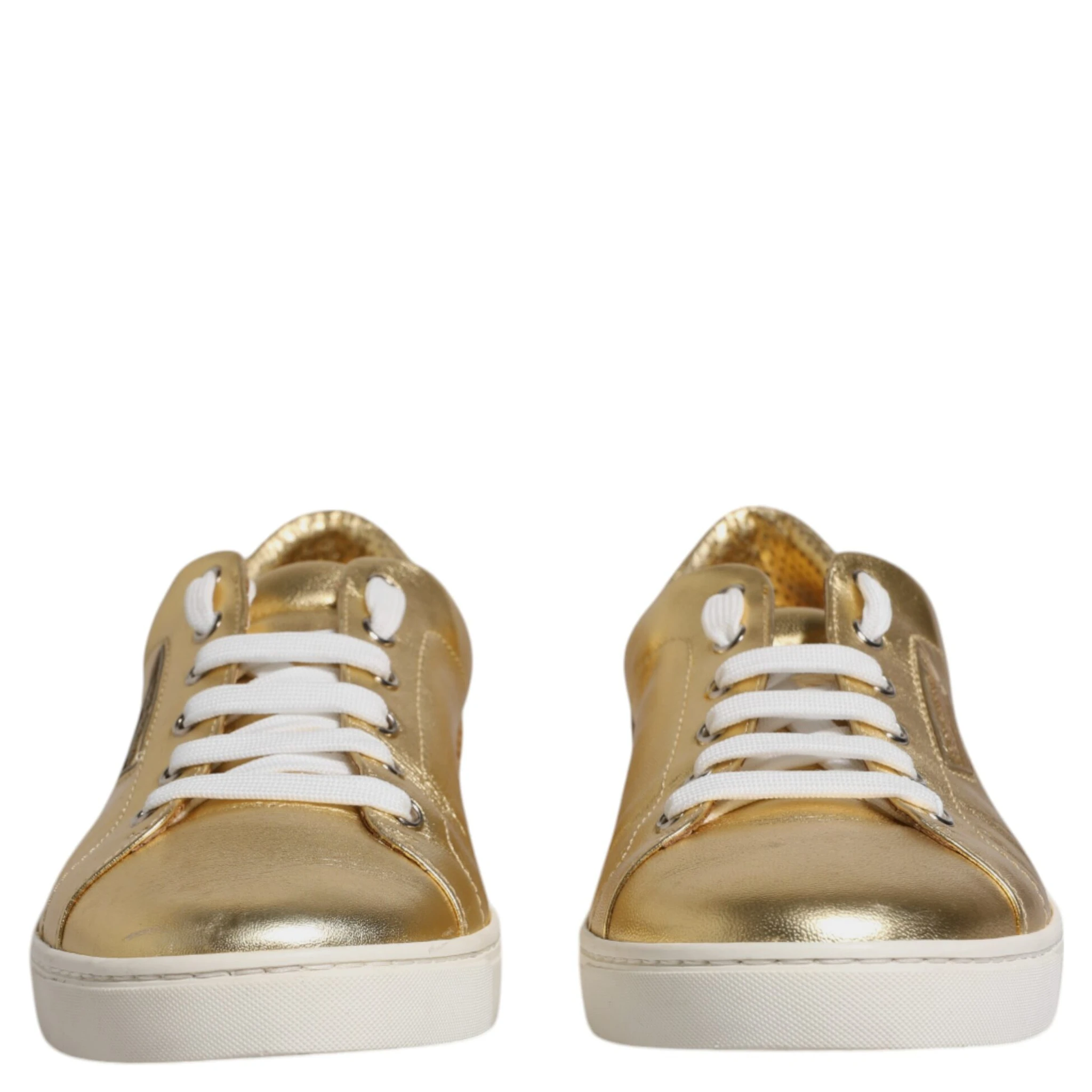 Gold Leather Logo London Men Sneakers Shoes