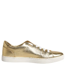 Gold Leather Logo London Men Sneakers Shoes