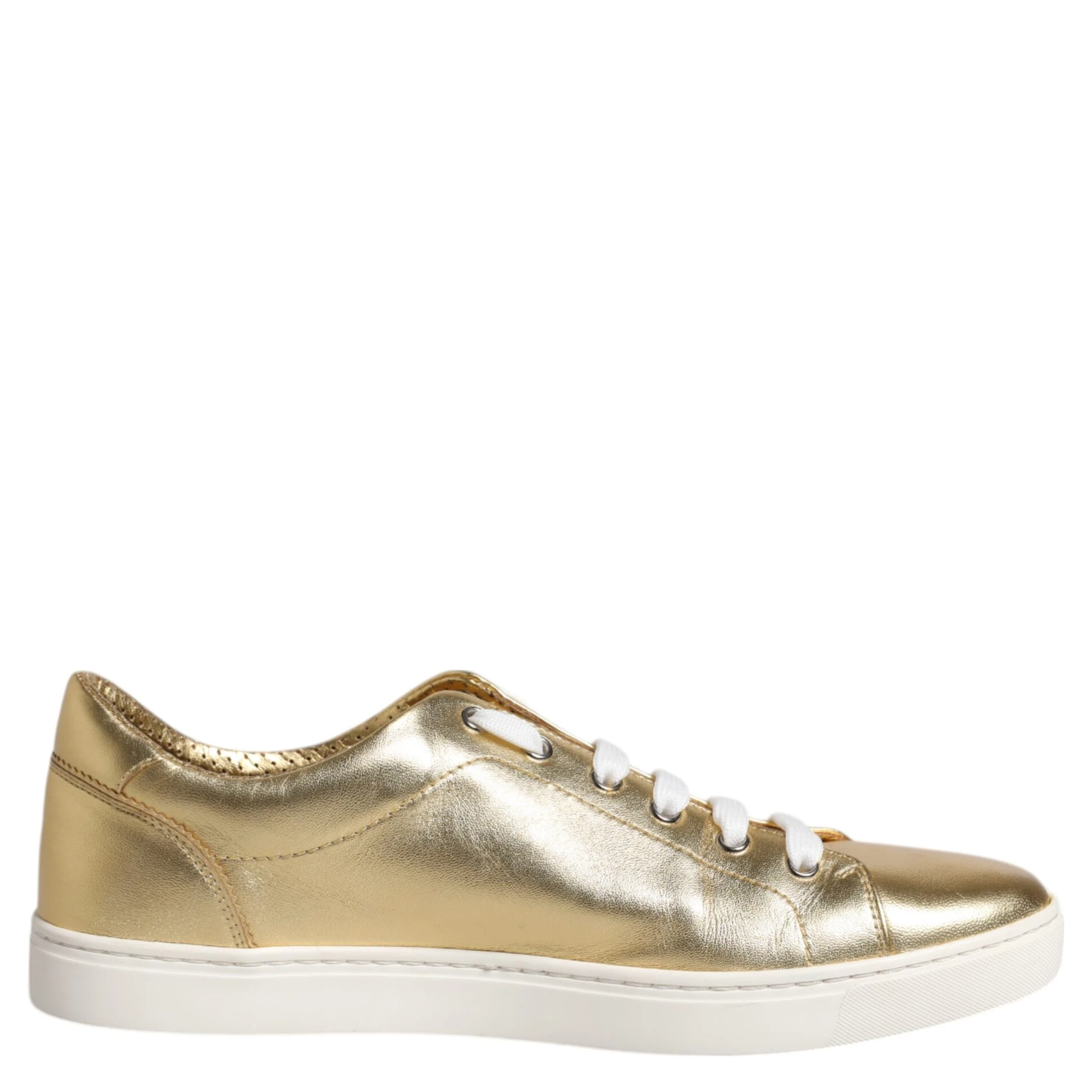 Gold Leather Logo London Men Sneakers Shoes