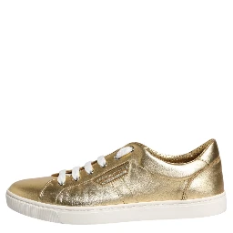 Gold Leather Logo London Men Sneakers Shoes