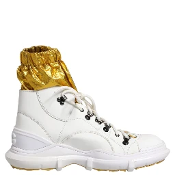 White Nylon Galileo High Top Sneakers Shoes